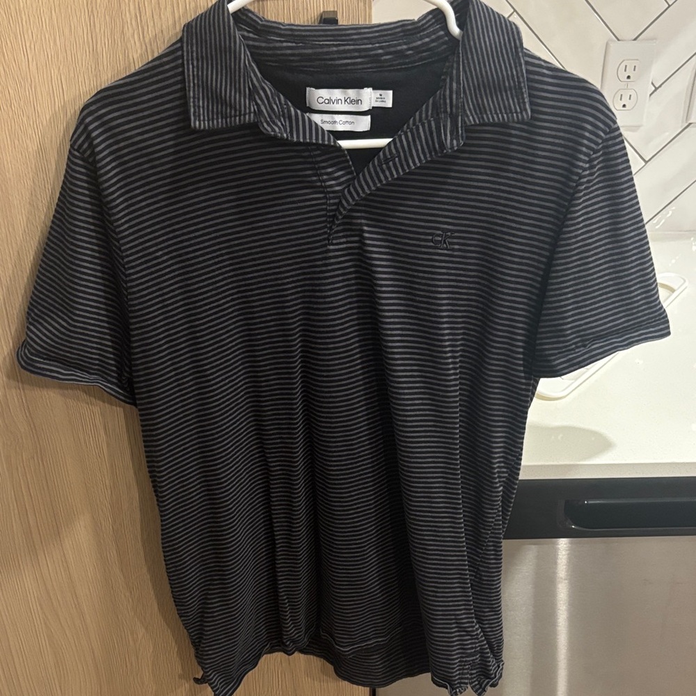 Calvin Klein Men's Dark Striped Polo